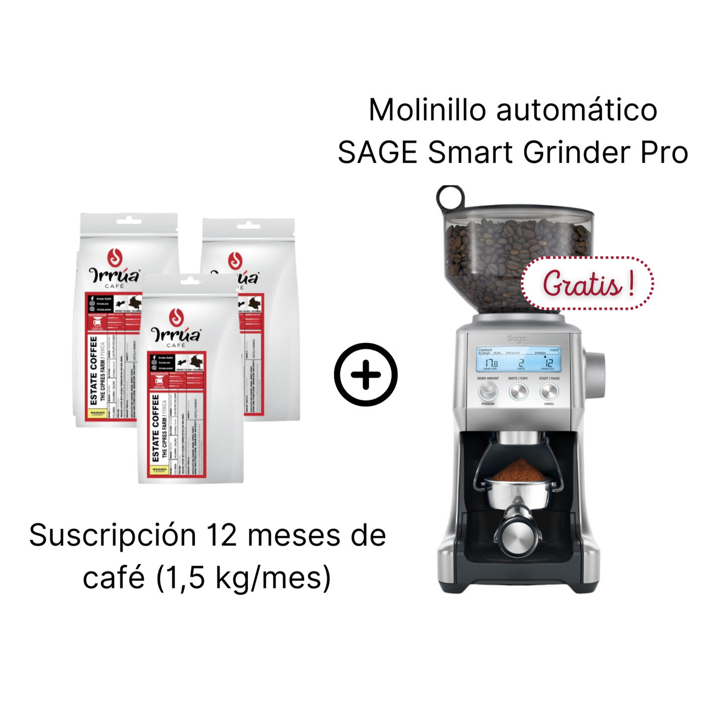 Pack 4 - 12 Meses / 1,5kg al mes + Molinillo Smart Grinder Pro